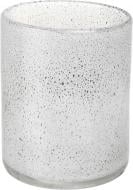 Ваза Гутняр цилиндр гутное стекло пузырек 19,5 см білий