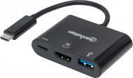 Док-станція Intracom USB3.1 Type-C — USB3.0/HDMI/USB-C (F) black (152037)