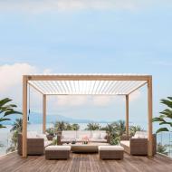 Беседка Home4You MIRADOR-111 3x4 м имитация светлого дерева