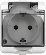 Розетка с заземлением HausMark Gardena без шторок белый HSN-SCP.H2C44G1WGC-WH