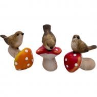 Фігура садова Zhongyang Economic пташка на грибочку в асортименті 7x12 см