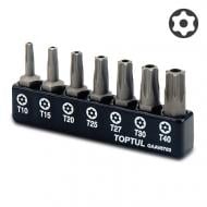 Набір біт Toptul 1/4" (Torx: T10-T40 с отверстием) 7 шт. GAAV0703