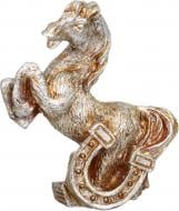 Сувенир новогодний кузнечик с подковой полигума золотой 5 см