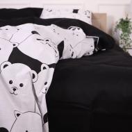 Простынь Бязь 17-4849 White bear 150x220 см черный с белым MirSon