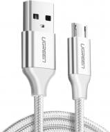 Кабель UGREEN USB 2.0 AM-MicroUSB M 3.0A (18W) Nickel Plating US290 2 м белый (60153)