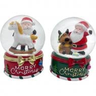 Шар новогодний Санта со зверьками (в ассортименте) ZY29587