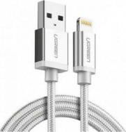Кабель UGREEN US199 Alu Case Braided Lightning Cable 1 м серебряный (60161)