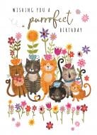 Открытка поздравительная Yours Truly с конвертом иллюстрированная "Коты и цветы" Открытка поздравительная Yours Truly с конвертом иллюстрированная "Коты и цветы"