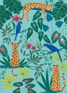 Открытка поздравительная Yours Truly с конвертом иллюстрированная "Леопарды в тропиках" без надписи