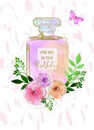 Открытка поздравительная Yours Truly з конвертом иллюстрированная "Парфюмы"