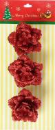 Набір новорічних декорацій Троянда 8 см 3 шт. SD16-1808R