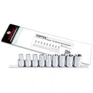 Набор головок TORX 1/2" E10-E24 (звезда Давида) Toptul 9 шт. GAAG0901