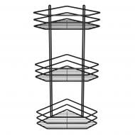 Полиця для ванної Метал-Стиль кутова 25 см 3-ярусна чорна ПВ-25333