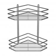 Полка для ванной Метал-Стиль угловая 25 см 2-ярусная хром ПВ-25232