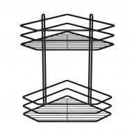 Полиця для ванної Метал-Стиль кутова 25 см 2-ярусна чорна ПВ-25233