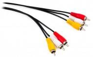 Кабель мультимедійний Vinga 3xRCA – 3xRCA 1,8 м чорний (VCP3RCA1.8)