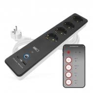 Удлинитель умный Emos USB-A USB-C Wi-Fi 1,5 мм² ПВХ с заземлением 4 гн. черный 2 м P1422SM