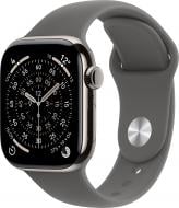 Смарт-годинник Apple Watch Series 11 GPS + Cellular 42mm Natural Titanium Case with Stone Grey Sport Band - S/M (MF8M4RK/A)