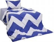 Комплект постільної білизни Зигзаг 1,5 синій із білим UP! (Underprice) Комплект постільної білизни Зигзаг 1,5 синій із білим UP! (Underprice)