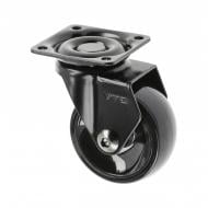 Ролик меблевий GTV CALIBRO d50 мм h-64 мм поворотний без стопора чорний (колесо для меблів) KM-CALIBRO-50MM-BH-20