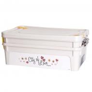 Набор контейнеров Алеана 171033 кремовый Smart Box з декором 14л. (2 шт.) Paris chic 195x320x490 мм