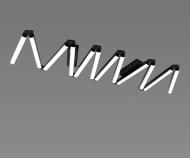 Люстра Valeso LED Tube LDD13311-12 BK 40W 4000Lm 6000K чорна сталь/силікон підвісна 40 Вт LED-модуль 44833