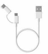 Кабель Xiaomi USB Type-C – microUSB 0.3 м белый (383655) 2в1