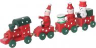 Декорация новогодняя Паровозик деревянный 13,5 см