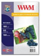 Фотобумага WWM матовая 180г/м2 A4 100л (M180.100)