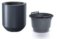 Горшок для цветов Prosperplast Heos 390х440 мм круглый 46 л антрацит