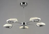Люстра Valeso LED Glanz YH1304/5 CH d710хH370 30W 7500Lm 3000K-6500K сталь/акрил хром 30 Вт LED-модуль 45195