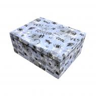 Коробка подарочная серая с рисунками 1110206208 33х25,5 см