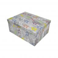 Коробка подарочная звезды на сером 37.5х29х16 см 11102099010