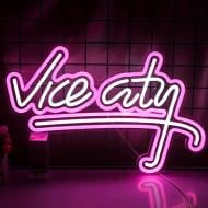 Неоновая вывеска LED-NEON VICE CITY 290x470 мм розовый Неоновая вывеска LED-NEON VICE CITY 290x470 мм розовый