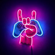 Неоновая вывеска LED-NEON GAME ROCK 340x280 мм розовый Неоновая вывеска LED-NEON GAME ROCK 340x280 мм розовый