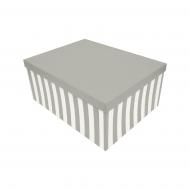 Коробка подарочная серая полоска 25х18х10.5 см 111022054