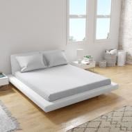 Простынь сатин страйп 265x290 см белый с серым Домашній текстиль Простынь сатин страйп 265x290 см белый с серым Домашній текстиль