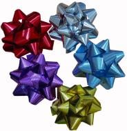 Бантики "зірка", металізований ефект, асортимент 8 см