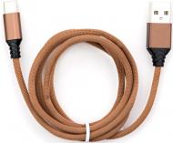 Дата-кабель Vinga USB 2.0 AM – Type-C 1 м коричневий (VCPDCTCNB21BR) brown