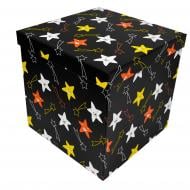 Коробка подарочная черная звезды 14.5х14.5 см 4110222404