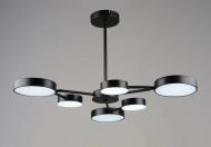Люстра Valeso LED Modern YH1354/3+3 BK d760хH370 63W 15750Lm 3000K-6500K/сталь/акрил/черный 63 Вт LED-модуль 45230