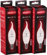 Лампа светодиодная Maxus Sakura 3 шт./уп. 5 Вт C37 прозрачная E14 220 В 3000 К 3-LED-635