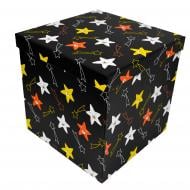 Коробка подарочная черная звезды 26.5х26.5 см 411222410