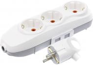 Колодка и вилка Nilson с заземлением 3 гн. без выключателя белый