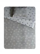 Комплект постільної білизни Кульбаба 1,5 білий із сірим UP! (Underprice)