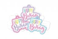 Открытка "Happy Birthday" цветной