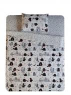 Комплект постельного белья Влюбленные коты 1.5 белый с рисунком UP! (Underprice)