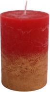 Свеча Цилиндр C07*10/1-3.0-9.2 омбре красная в золоте Candy Light