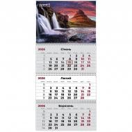 Календарь настенный Axent квартальный Waterfalls 3 2026