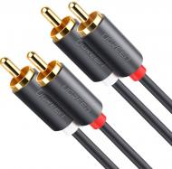 Кабель UGREEN AV104 2 RCA Male to 2 RCA Male Audio Cable 1,5 м чорний (10517)